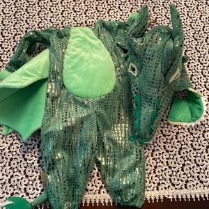 Brand new Pottery Barn green dragon Halloween costume size 2T. 2 pc set
